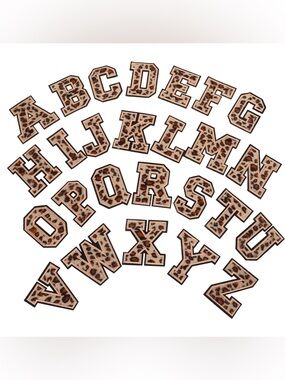 Leopard Print Letter Iron-On Patches